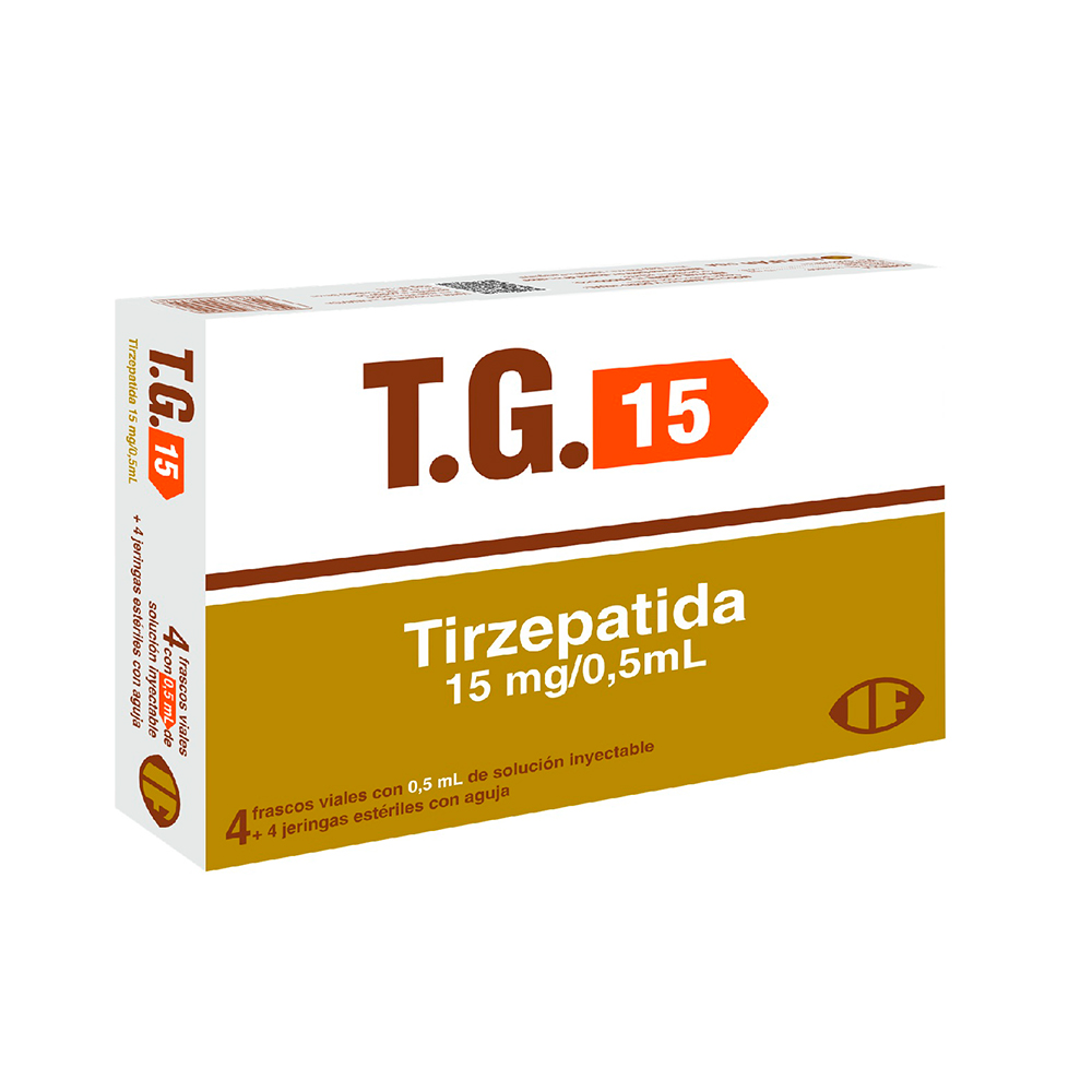 T.G. 15 Tirzepatida 15 mg/0,5 ml Frasco Solucion Inyectable de 4 Unidades