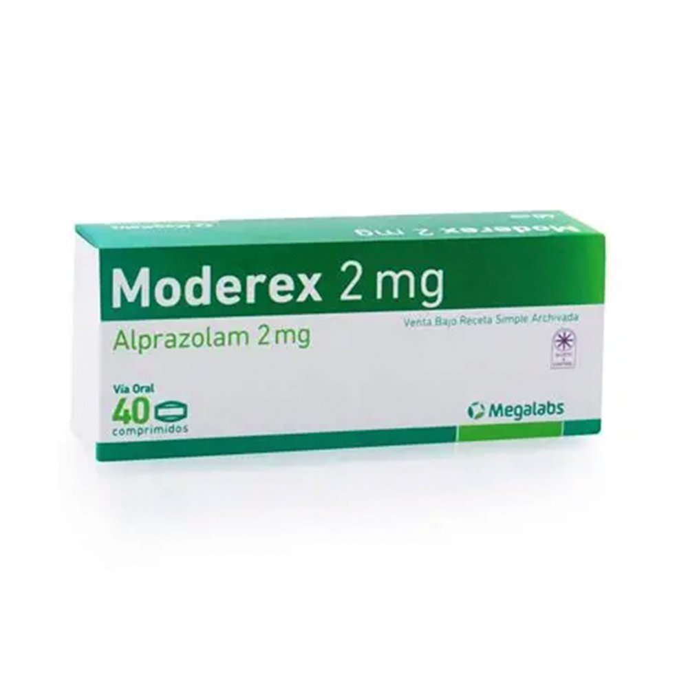 Moderex Alprazolam 2 mg Caja x40 Comprimidos