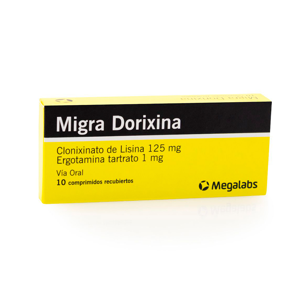 Migra Dorixina Clonixinato de Lisina 125 mg Caja de 10 comprimidos recubiertos