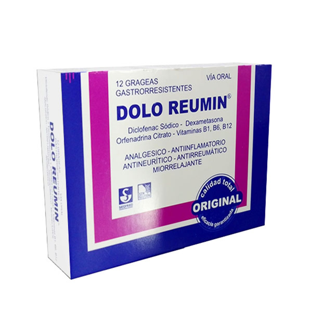 Dolo Reumin Diclofenac Sódico Caja De 12 Grageas