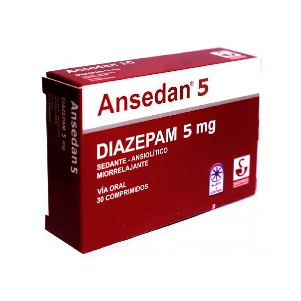 Ansedan 5 Diazepam 5 mg Caja De 30 Comprimidos
