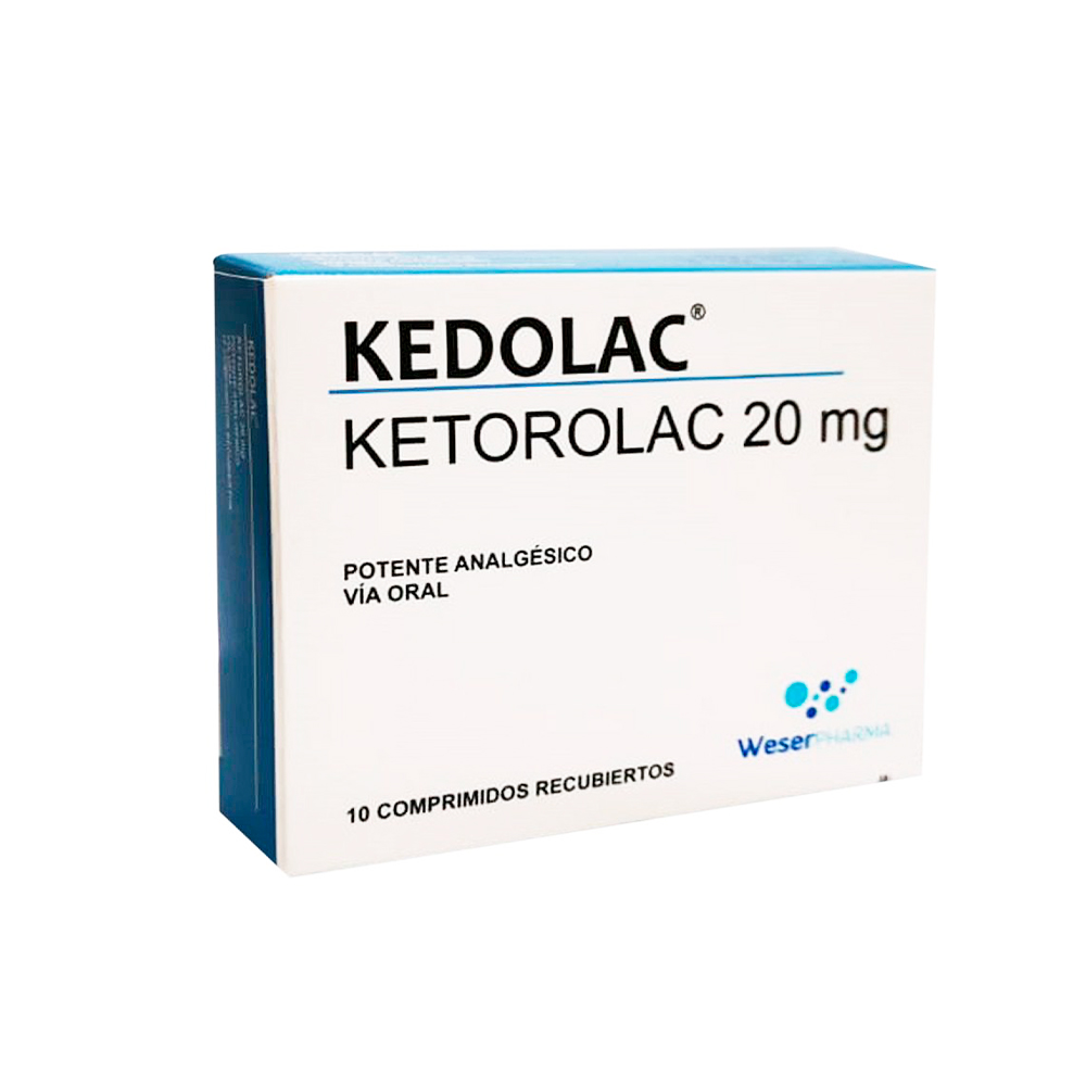 Kedolac Ketorolac 20 Mg Caja De 10 Comprimidos Recubiertos