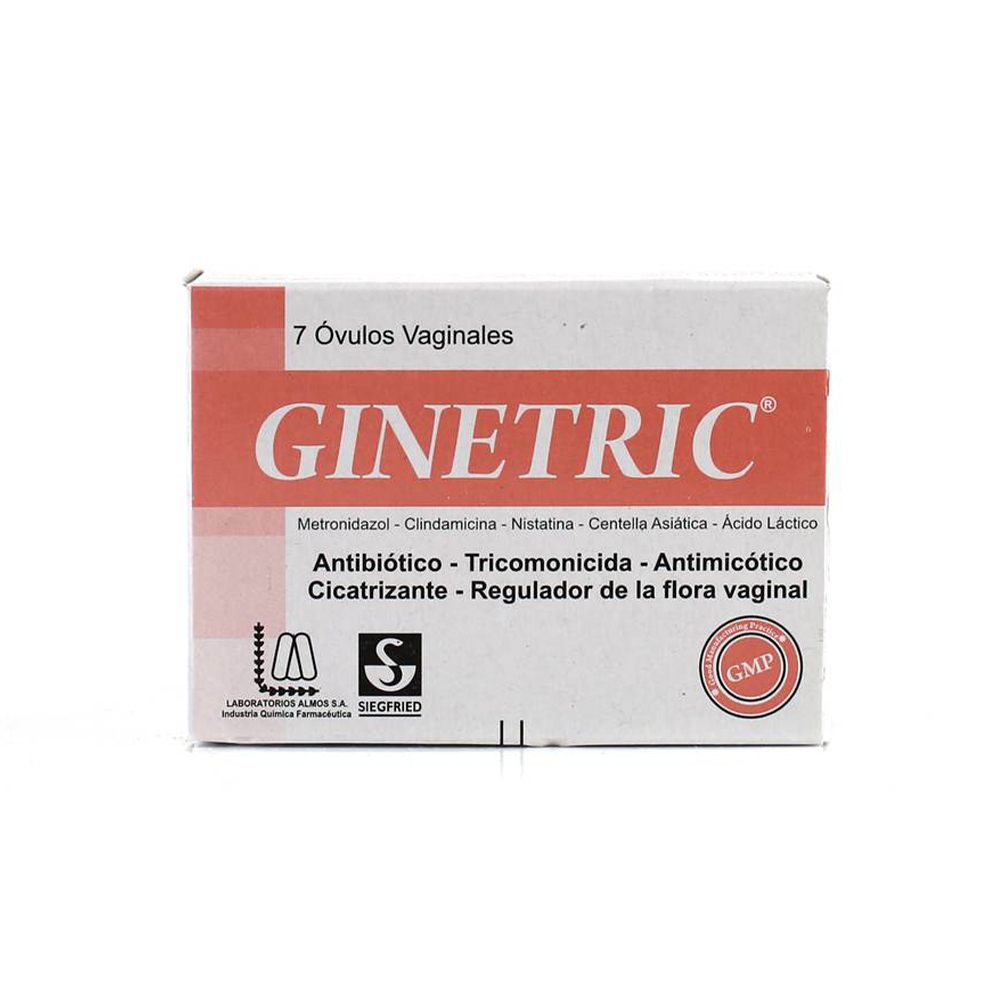 Ginetric Metronidazol Caja De 7 Óvulos Vaginales