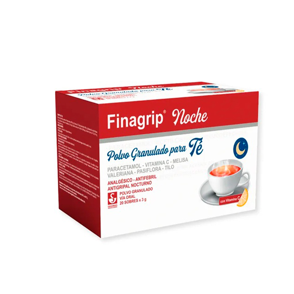 Finagrip Te Noche Paracetamol Vitamina C Caja De 20 Sobres