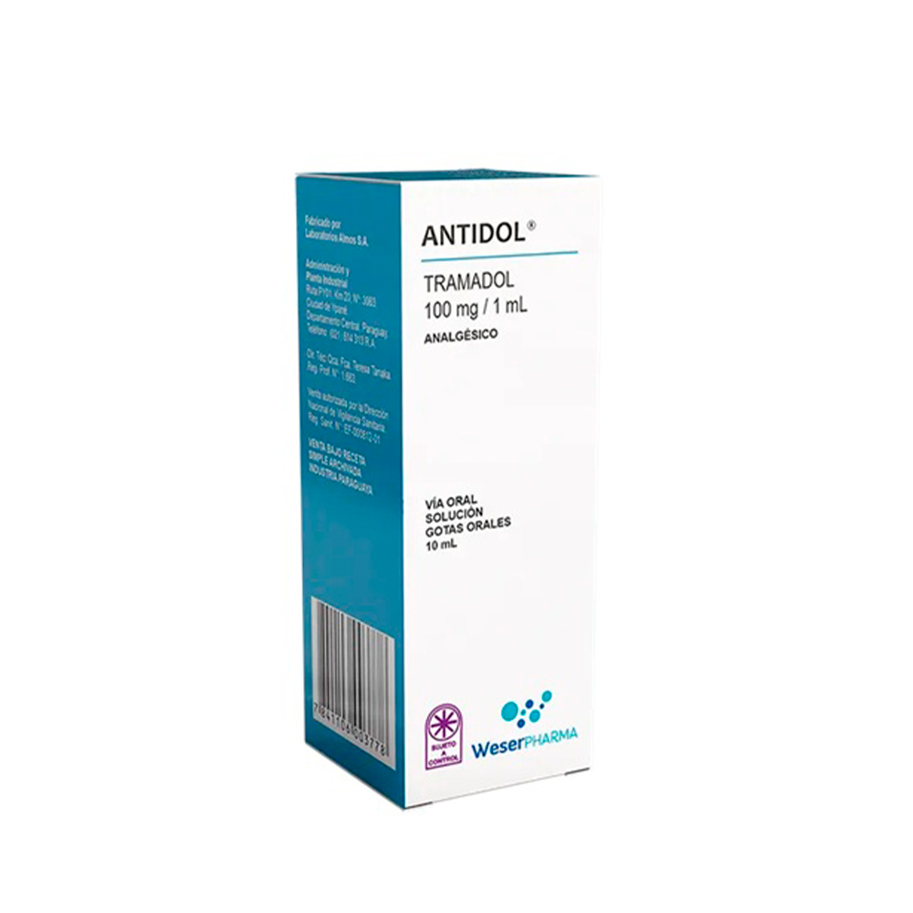 Antidol Tramadol 100mg Solución Gotas Orales 10 ml