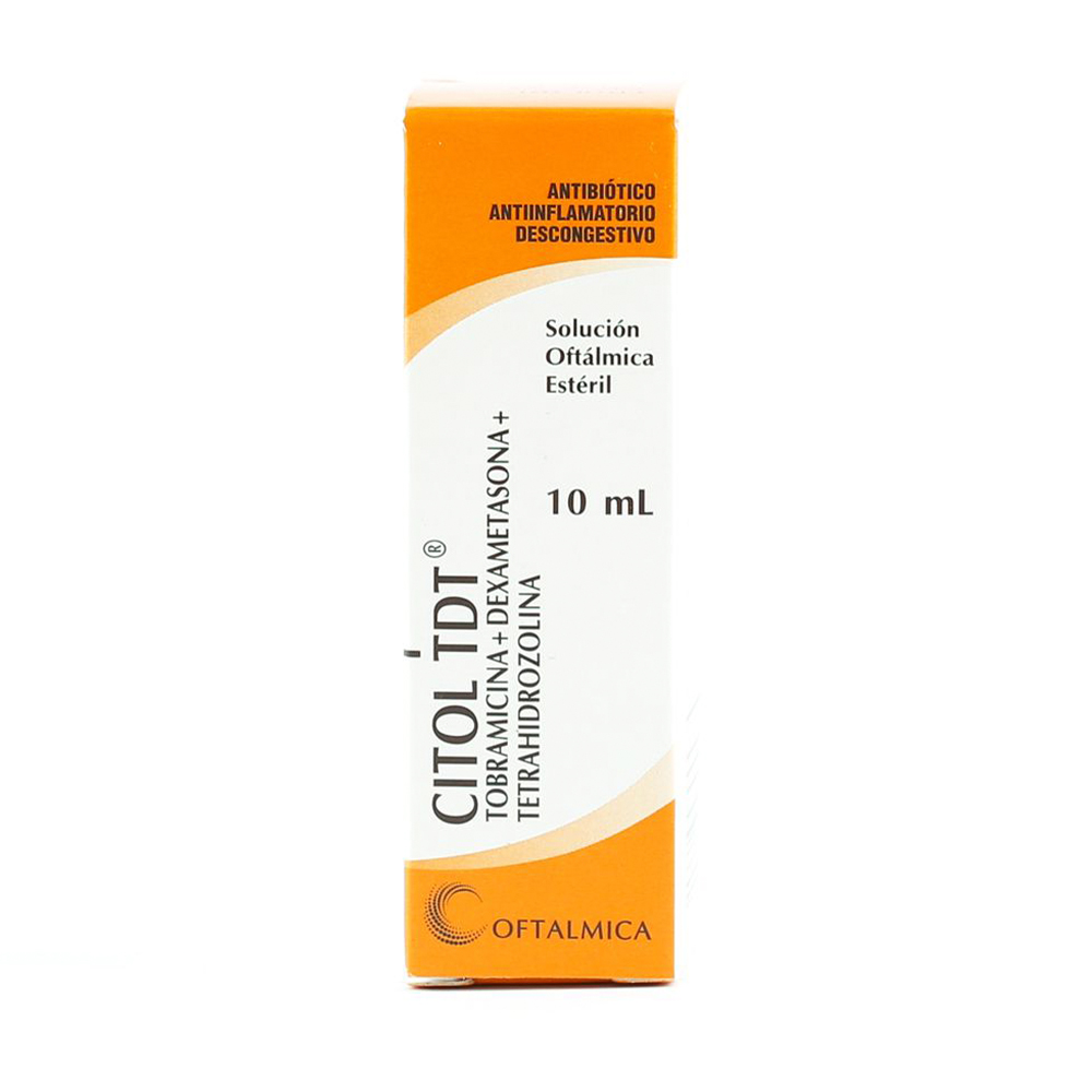 Citol TDT Tobramicina + Dexametasona + Tetrahidrozolina Solución Oftálmica Estéril 10 ml