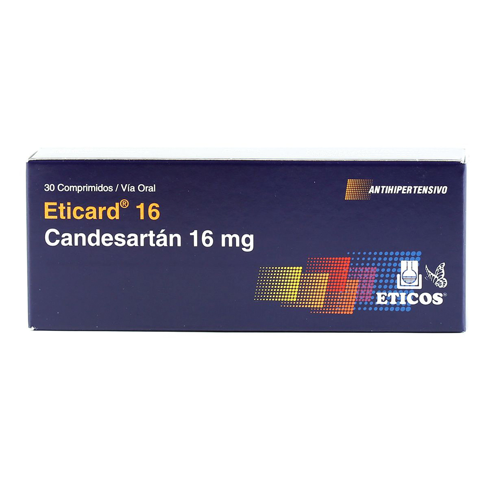 Eticard Candesartán 16 mg Caja de 30 Comprimidos