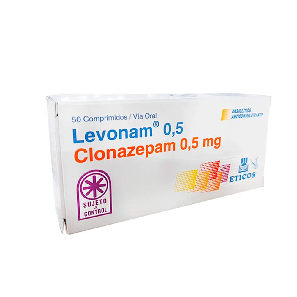 Levonam 0,5 mg Clonazepam Caja de 50 Comprimidos