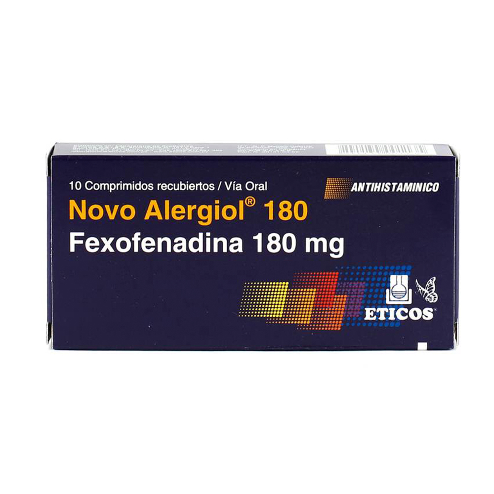 Novo Alergiol Fexofenadina 180 mg Caja de 10 Comprimidos
