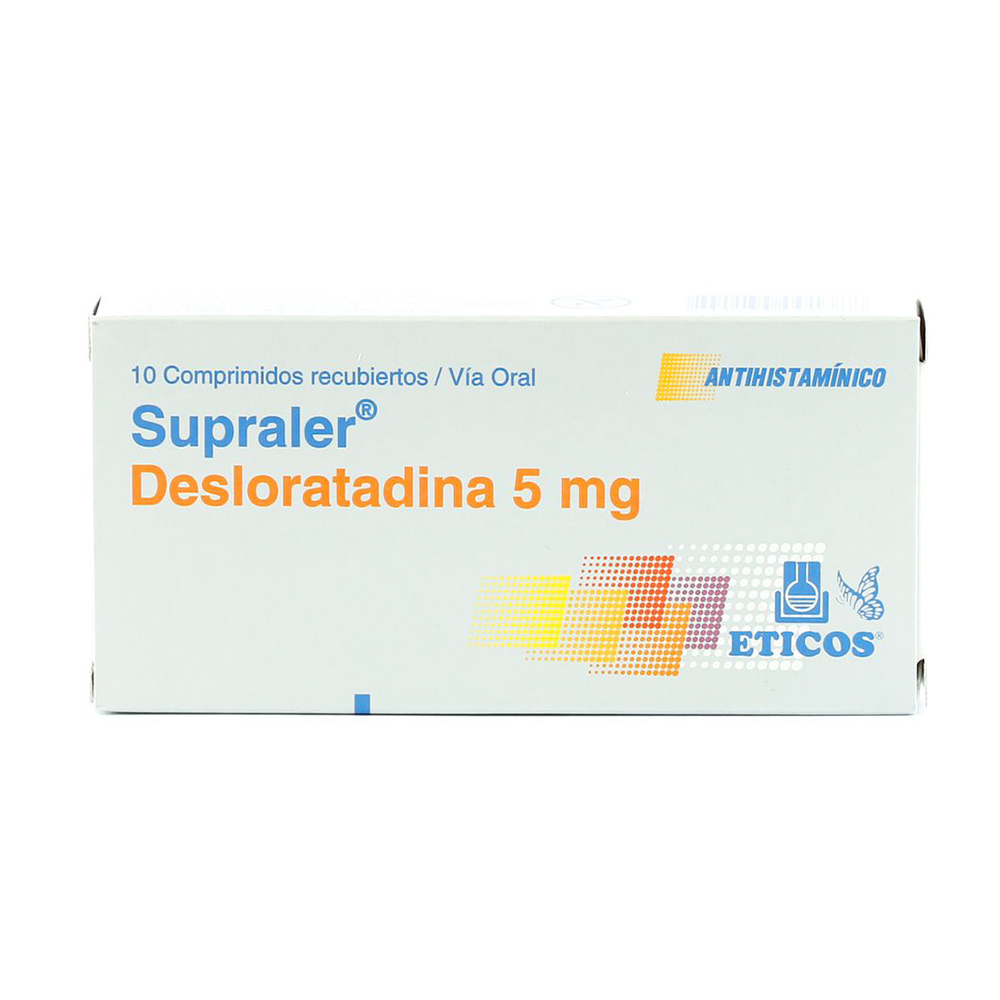 Supraler Desloratadina 5 mg Caja de 10 Comprimidos Recubiertos