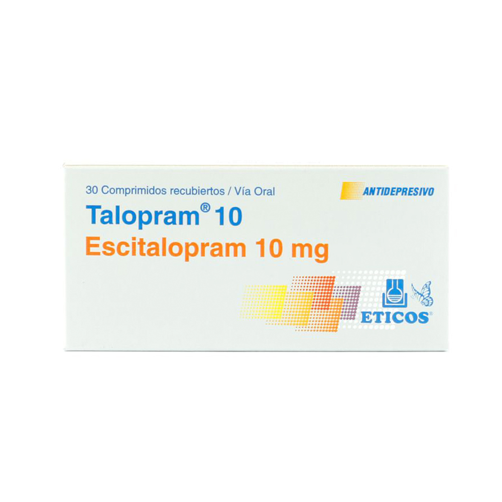 Talopram 10 Escitalopram 10mg Caja 30 Comprimidos Recubiertos