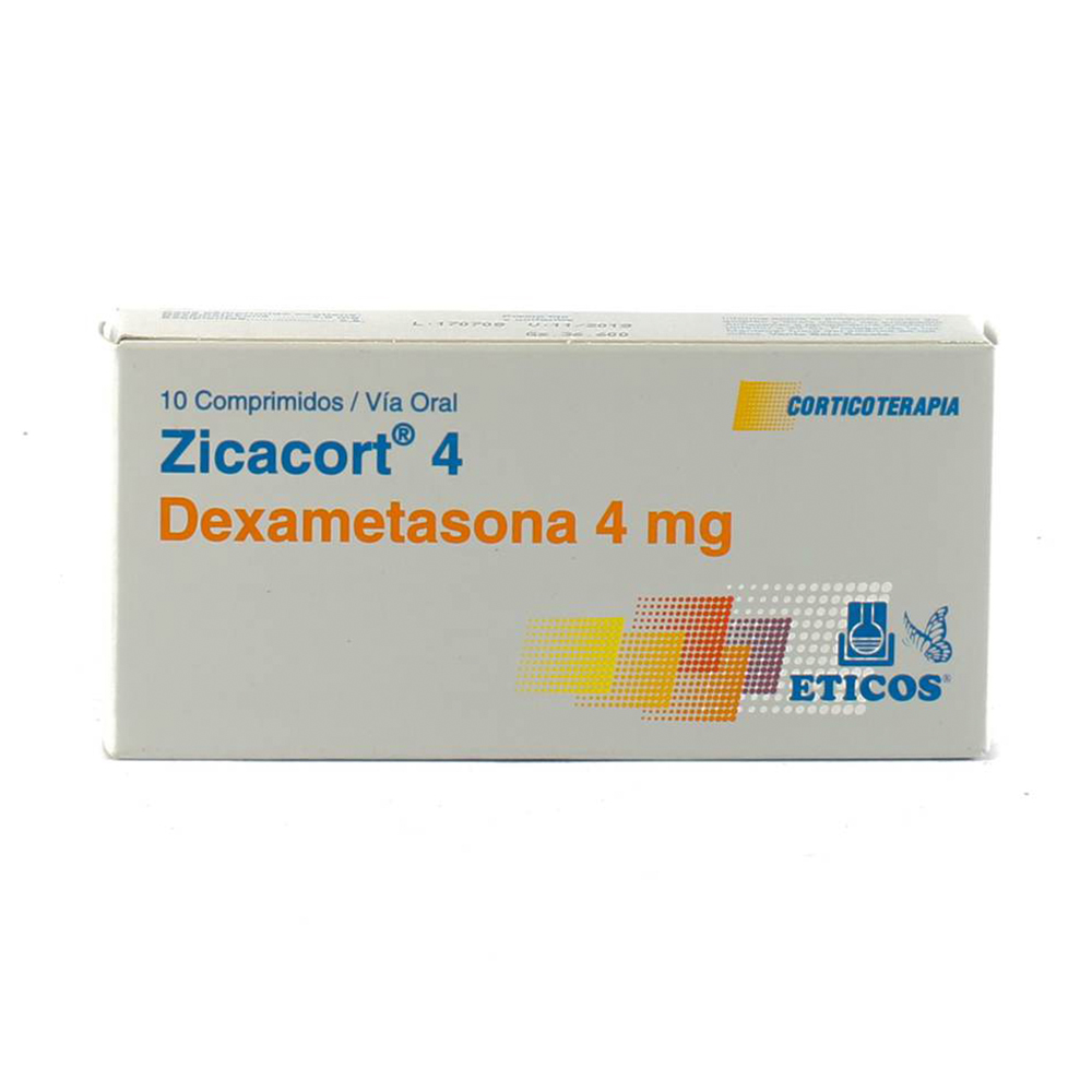 Zicacort 4 Dexametasona 4 mg Caja en 10 Comprimidos