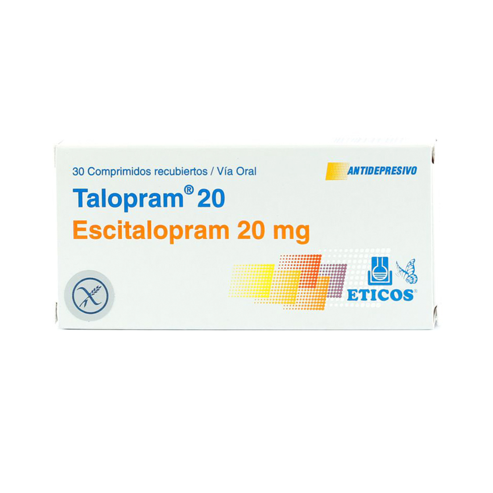 Talopram 20 Escitalopram 20 mg Caja en 30 Comprimidos Recubiertos