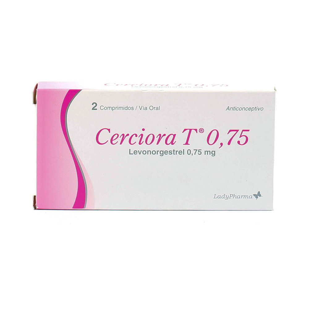 Cerciora T Levonorgestrel 0,75 mg Caja de 2 Comprimidos