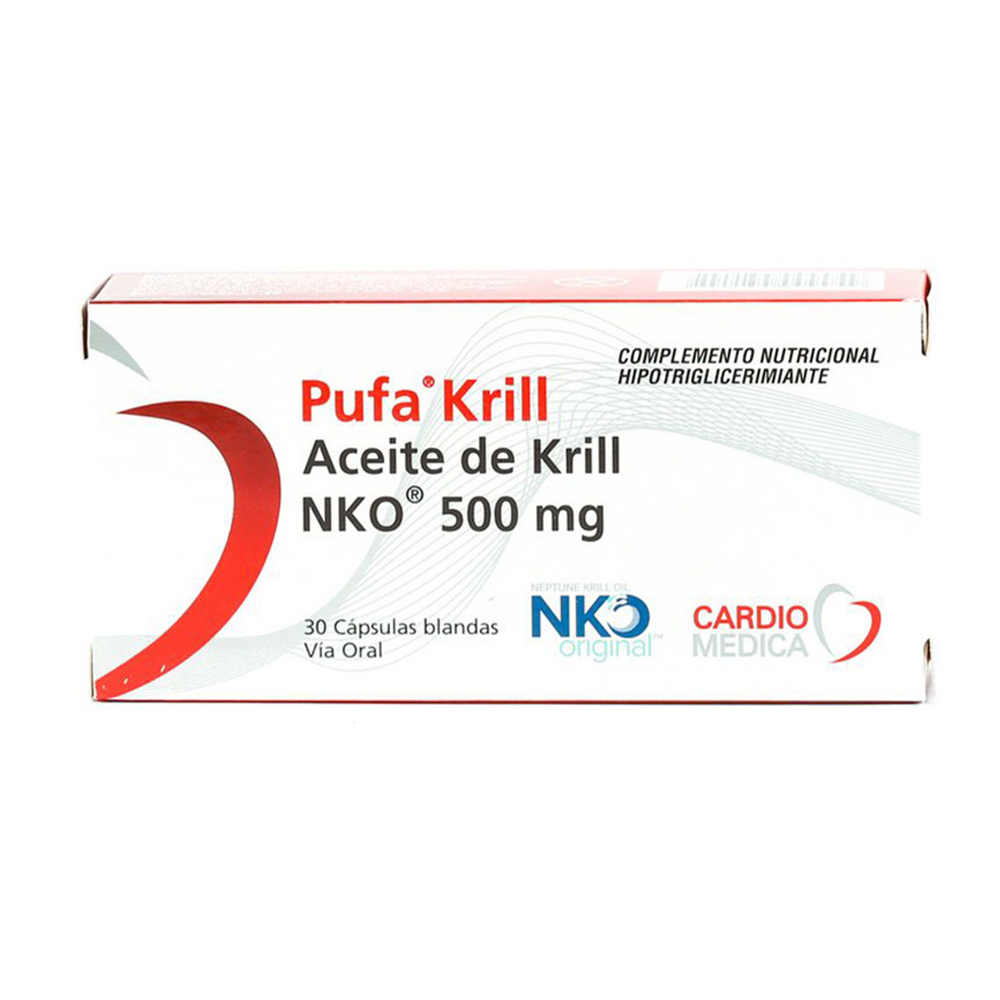 Pufa Krill Aceite de Krill NKO 500 mg Caja de 30 Cápsulas Blandas