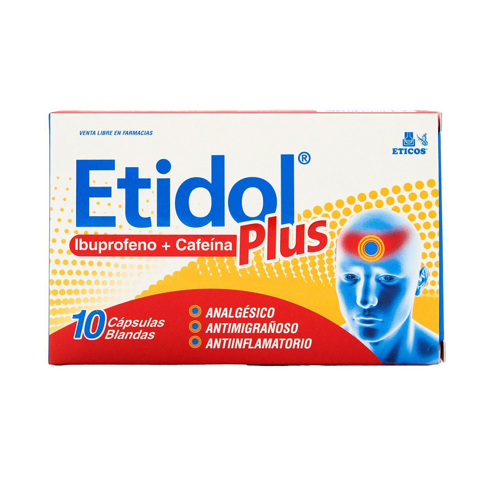 Etidol Plus Ibuprofeno + Cafeína Caja de 10 Cápsulas