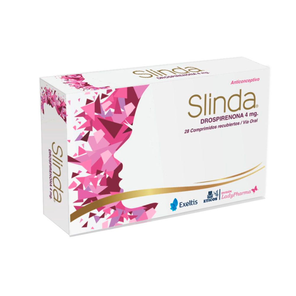 Slinda Drospirenona 4 mg Caja de 28 Comprimidos Recubiertos