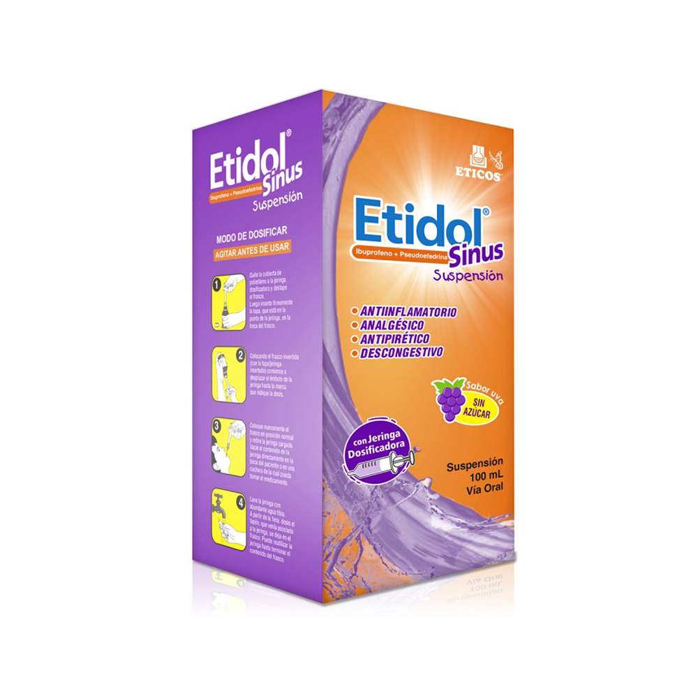 Etidol Sinus Suspensión en Frasco de 100 ml