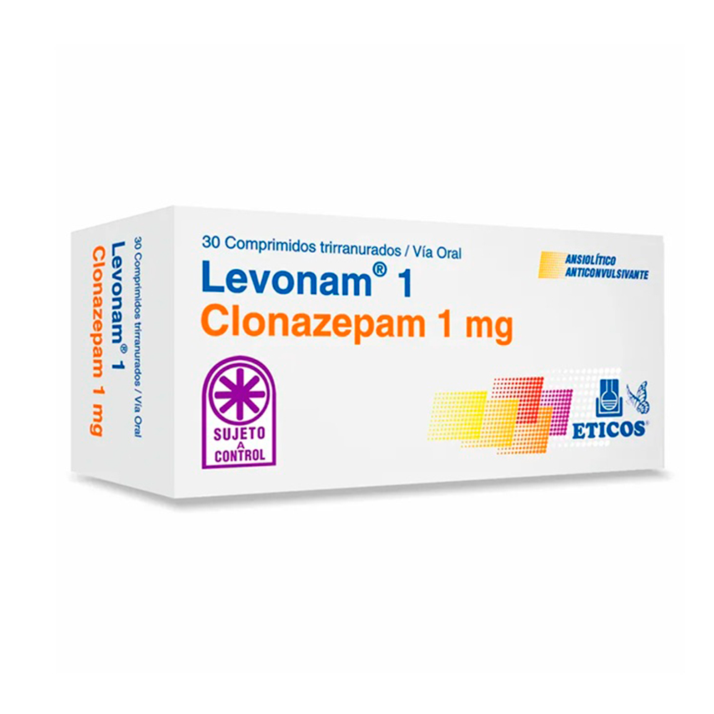 Levonam Clonazepam 1 mg Caja de 30 Comprimidos Trirranurados