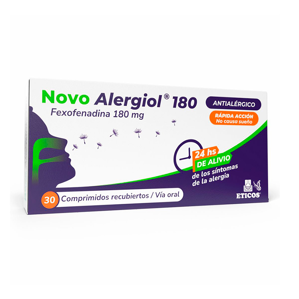 Novo Alergiol Fexofenadina 180 mg Caja de 30 Comprimidos