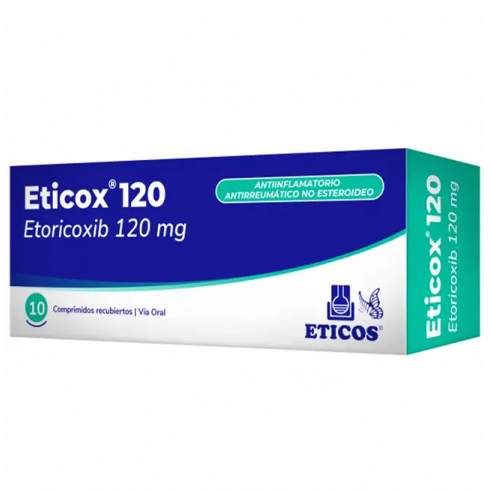 Eticox 120 Etoricoxib 120 mg Caja de 10 Comprimidos
