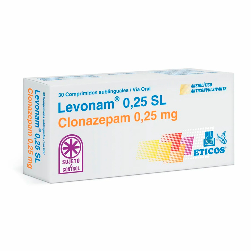Levonam Clonazepam 0,25 mg Caja De 30 Comprimidos Sublinguales