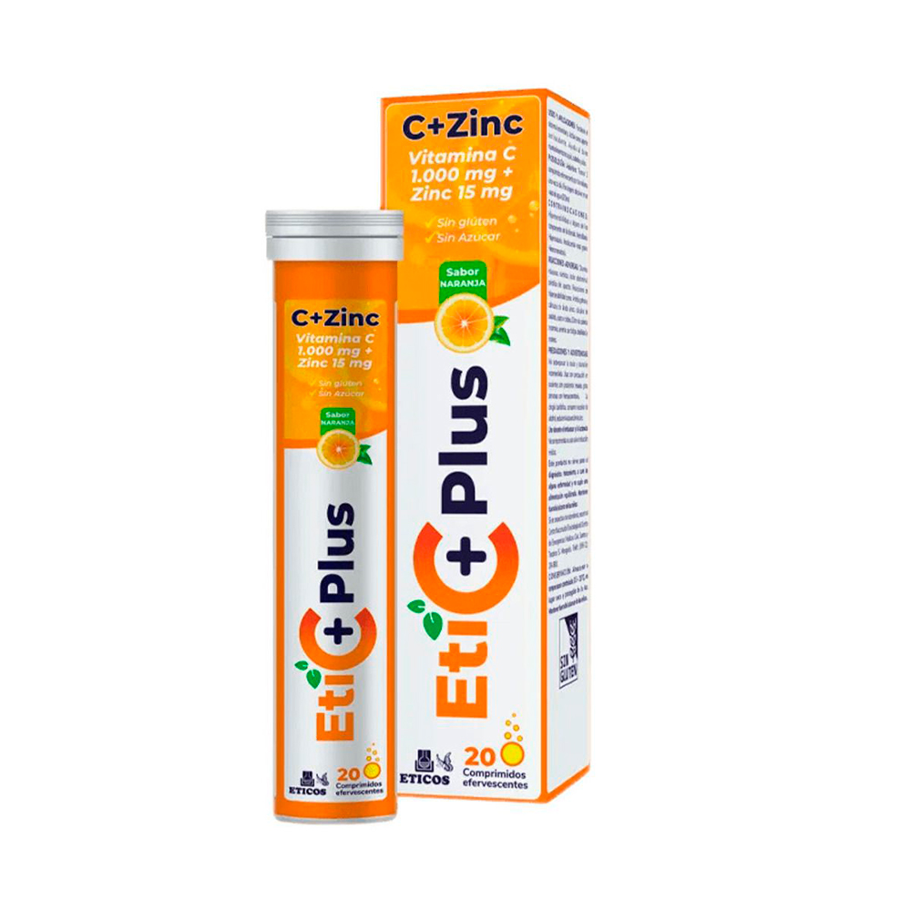 Eticplus Vitamina C + Zinc Contiene 20 Comprimidos Efervescentes