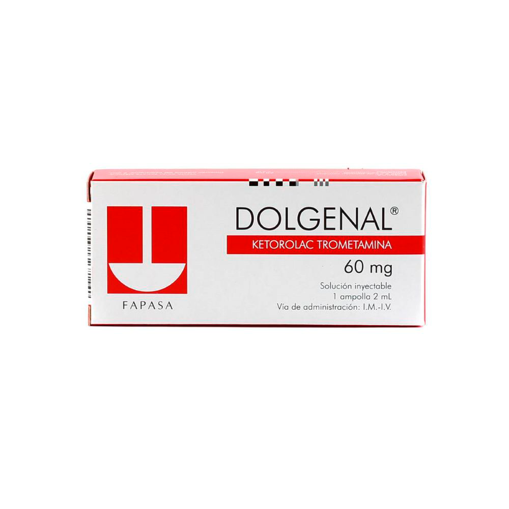 Dolgenal 60 mg Ketorolaco Trometamina Solución Inyectable de 1 ampolla 2 ml