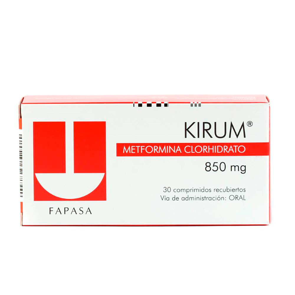 Kirum Metformina 850 mg Caja de 30 Comprimidos
