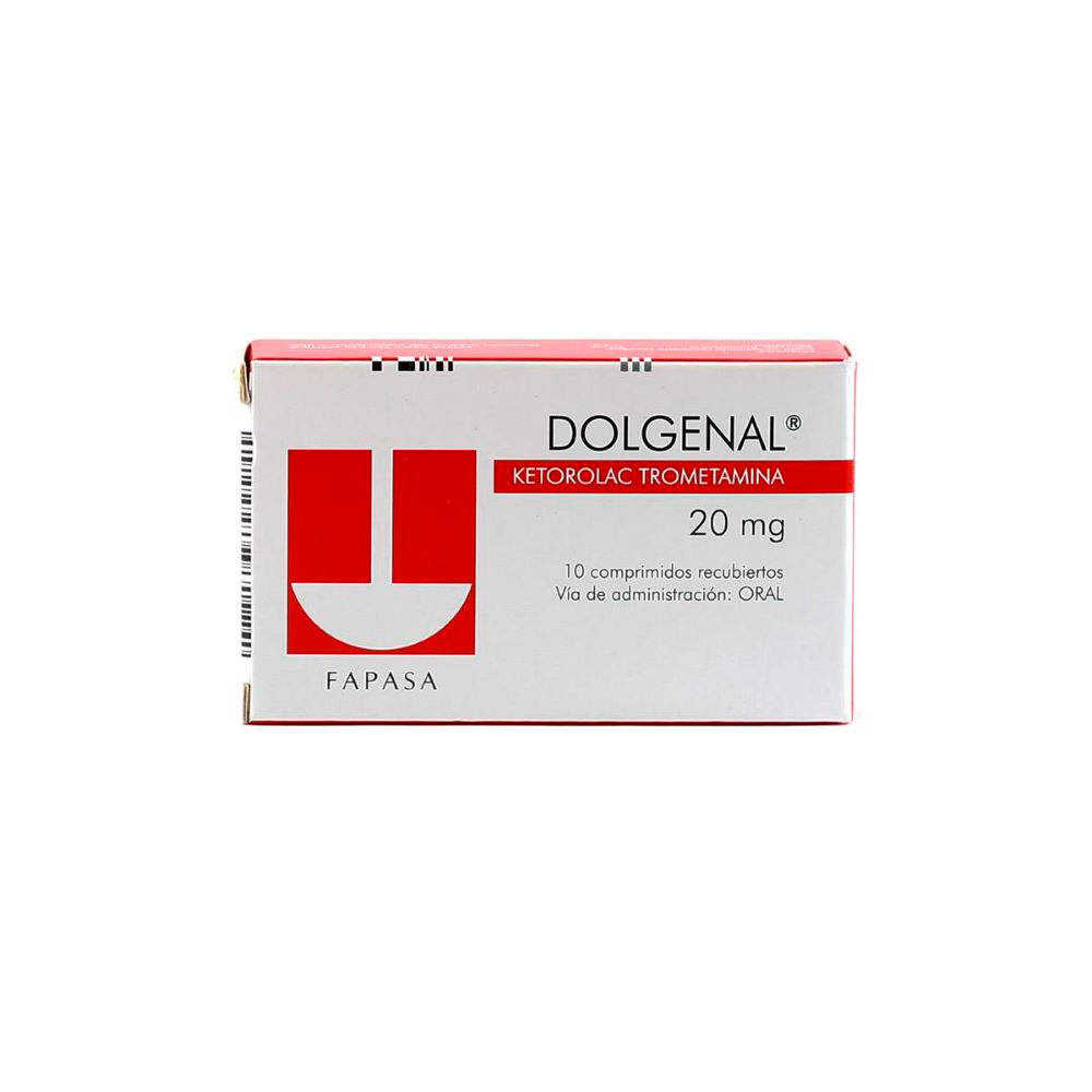 Dolgenal 20 mg Ketorolac Trometamina Caja de 10 Comprimidos