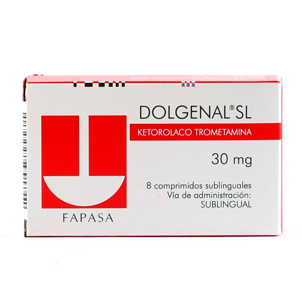 Dolgenal SL Ketorolaco Trometamina 30 mg Caja de 8 Comprimidos