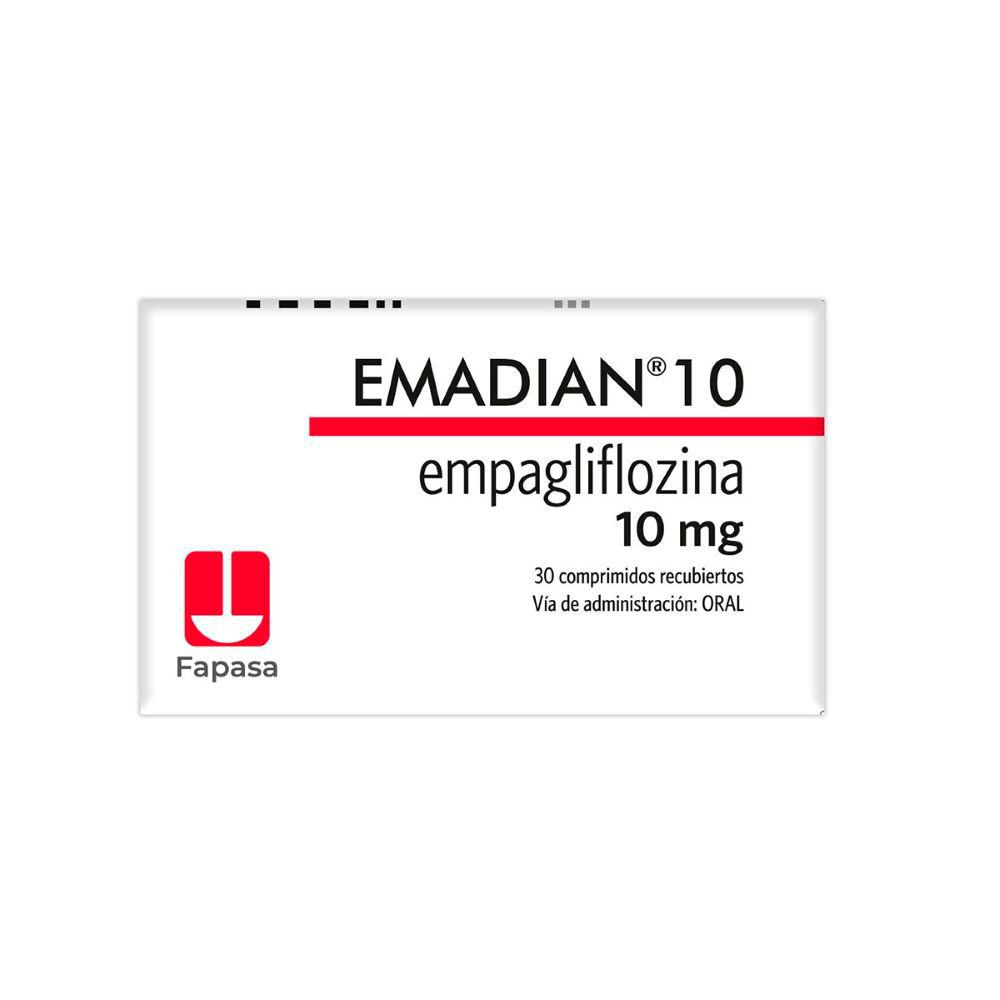 Emadian Empagliflozina 10 mg Caja de 30 Comprimidos Recubiertos
