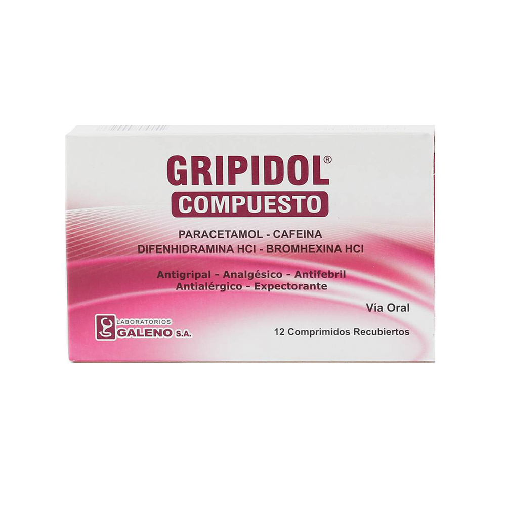 Gripidol Compuesto Paracetamol Caja De Caja de 12 Comprimidos