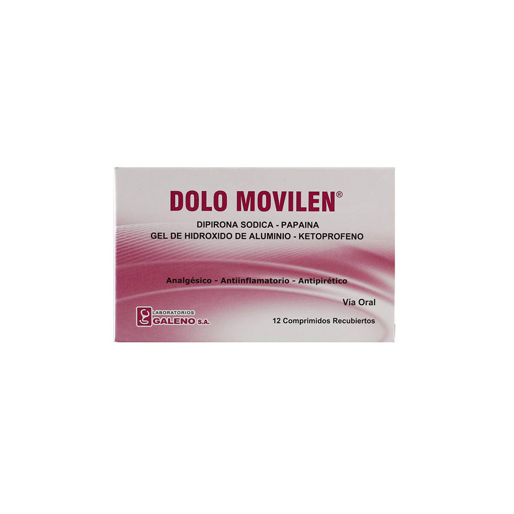 Dolo Movilen Dipirona Sódica Caja De 1 Blíster x 12 Comprimidos