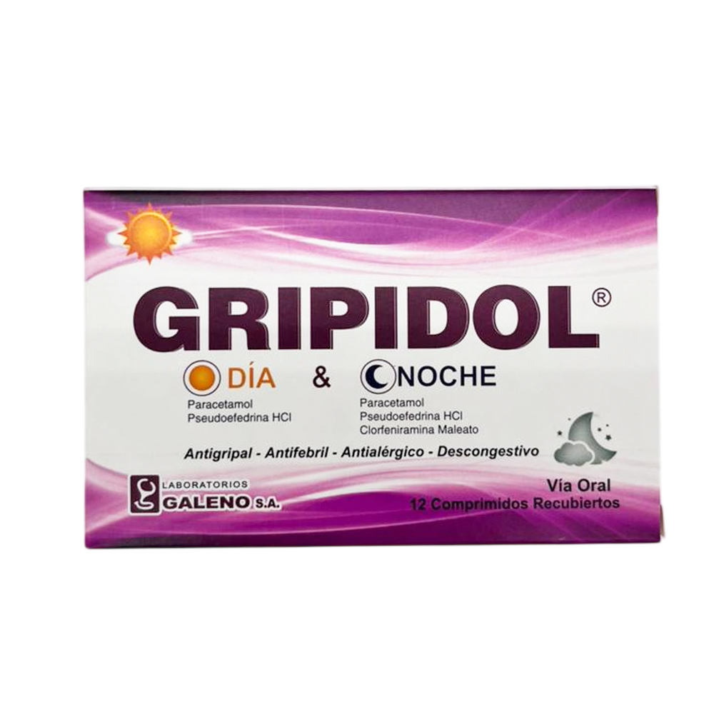 Gripidol Día y Noche Caja de 12 Comprimidos Recubiertos