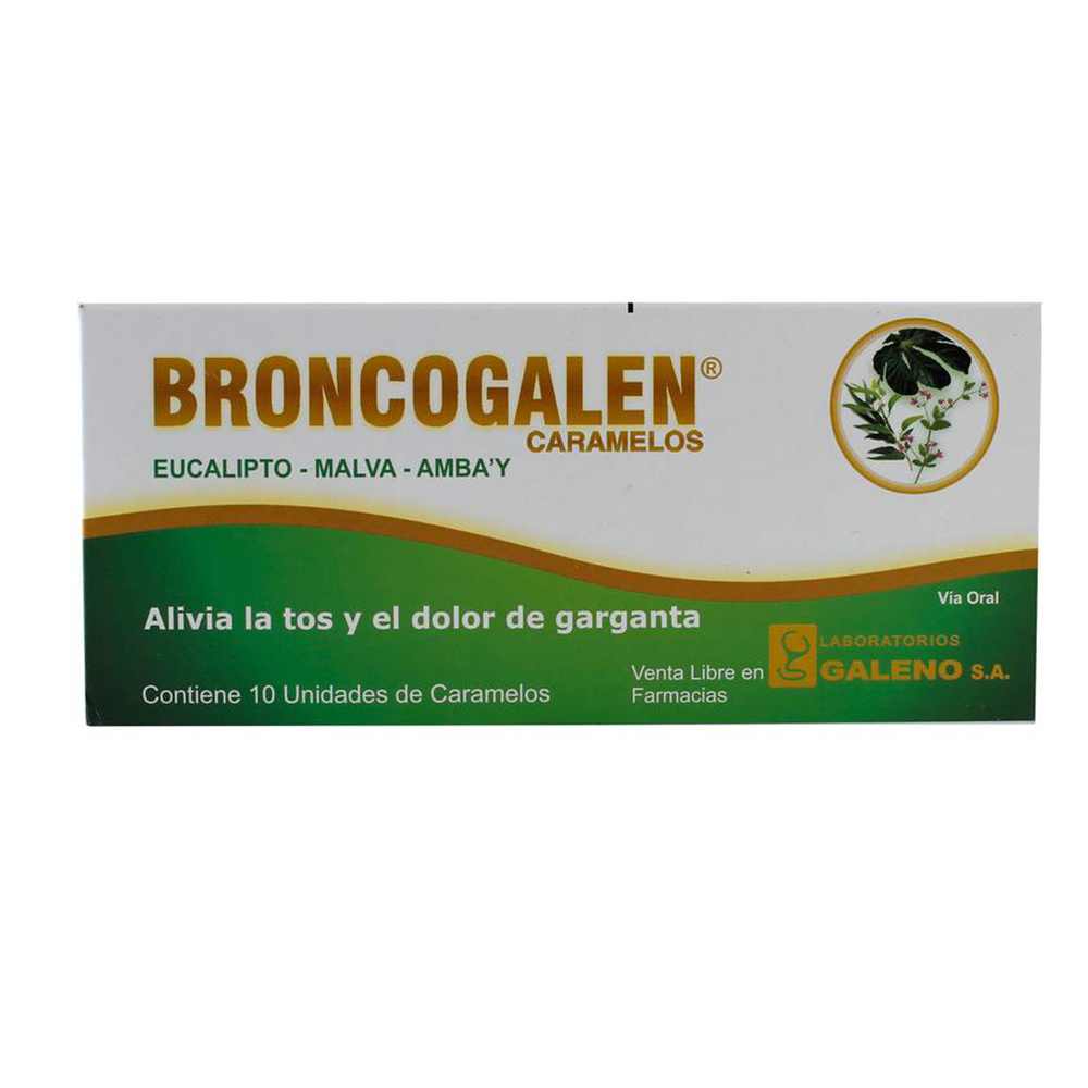 Broncogalen Caramelos Eucalipto Malva Amba'y Caja De 1 Blíster x 10 Comprimidos