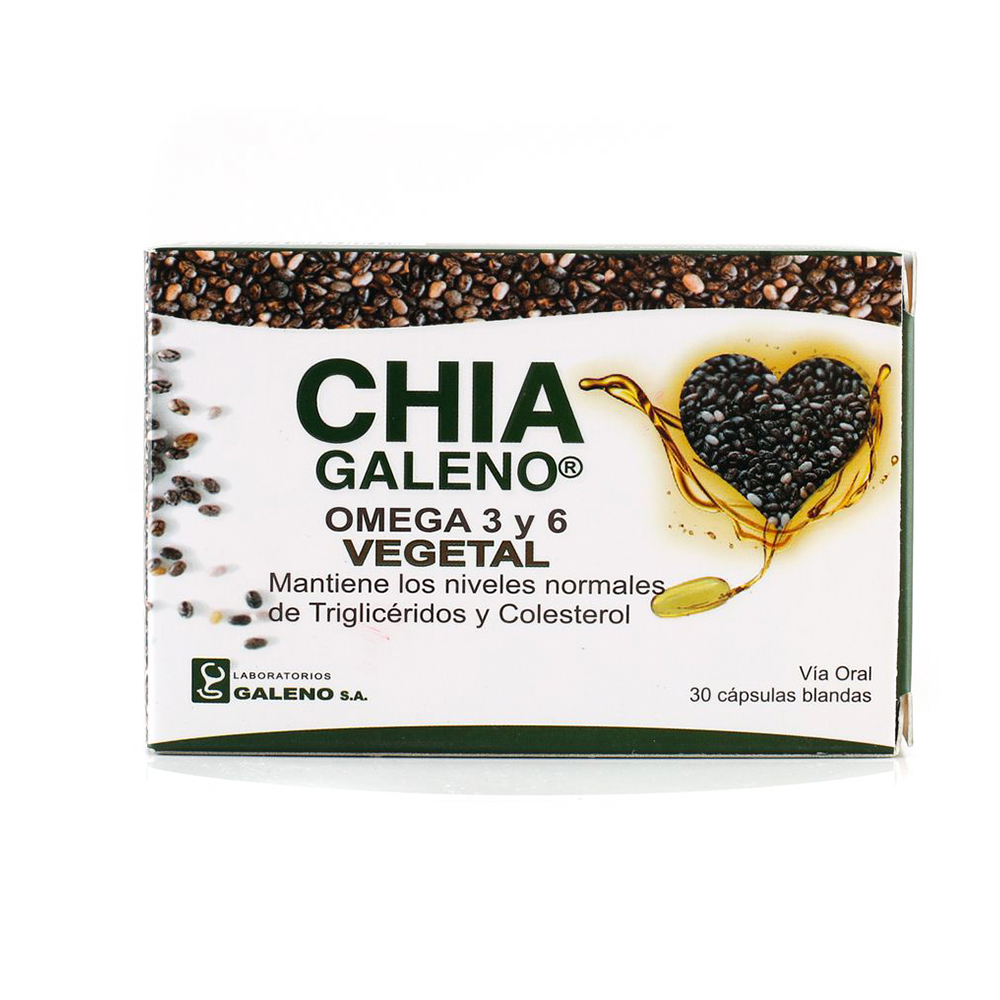 Chía Galeno Omega 3 y 6 Vegetal Caja de 3 Blíster Cápsulas Blandas