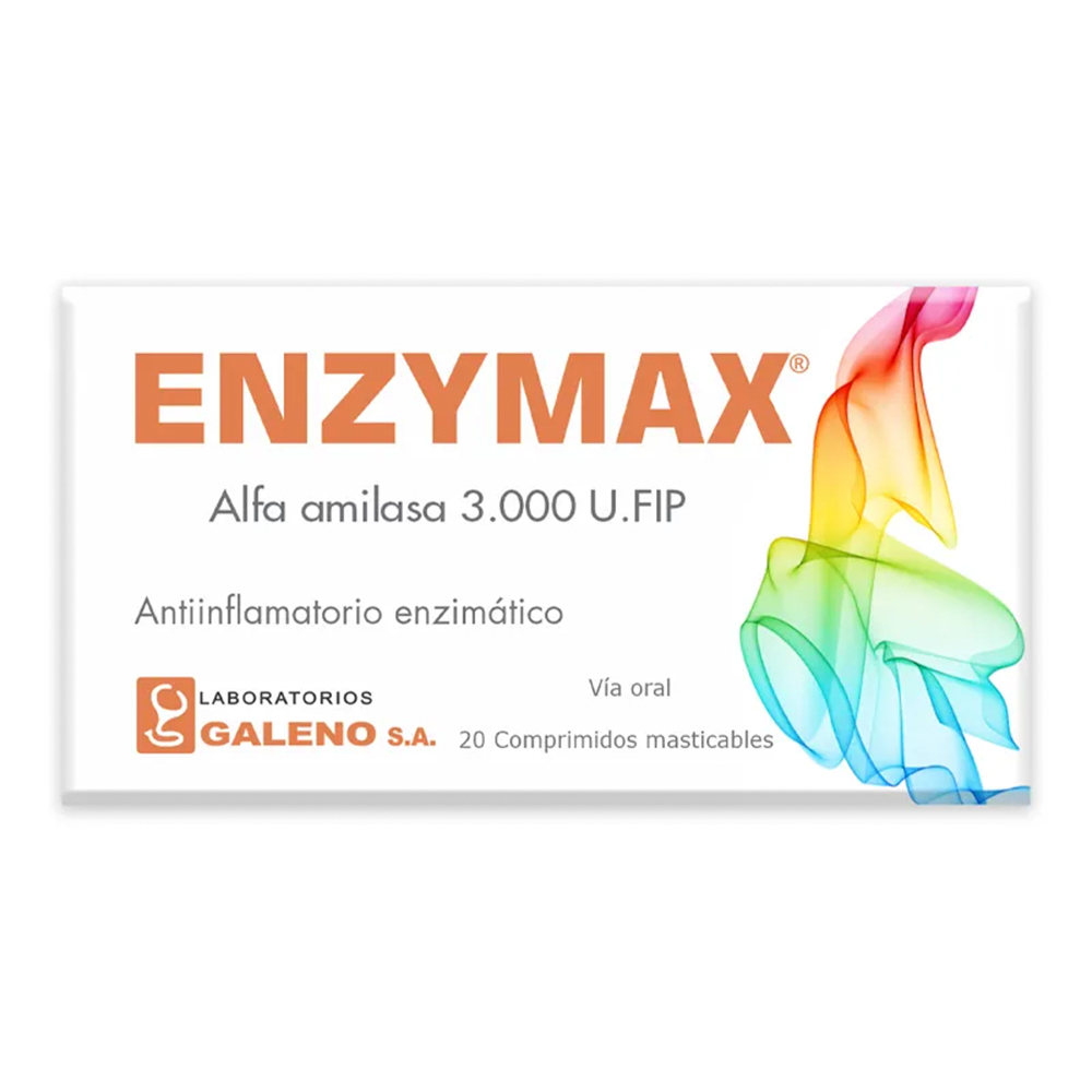 Enzymax Alfa Amilasa 3000 Galeno Caja de 20 Comprimidos