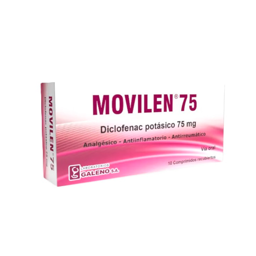 Movilen Diclofenac Potasico 75 Mg Caja De 1 Blíster x 10 Comprimidos