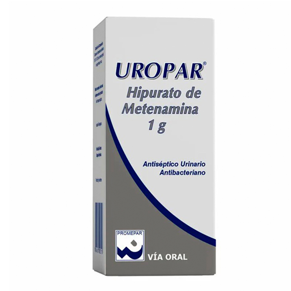 Uropar Hipurato Metenamina 1 g Caja De 20 Comprimidos