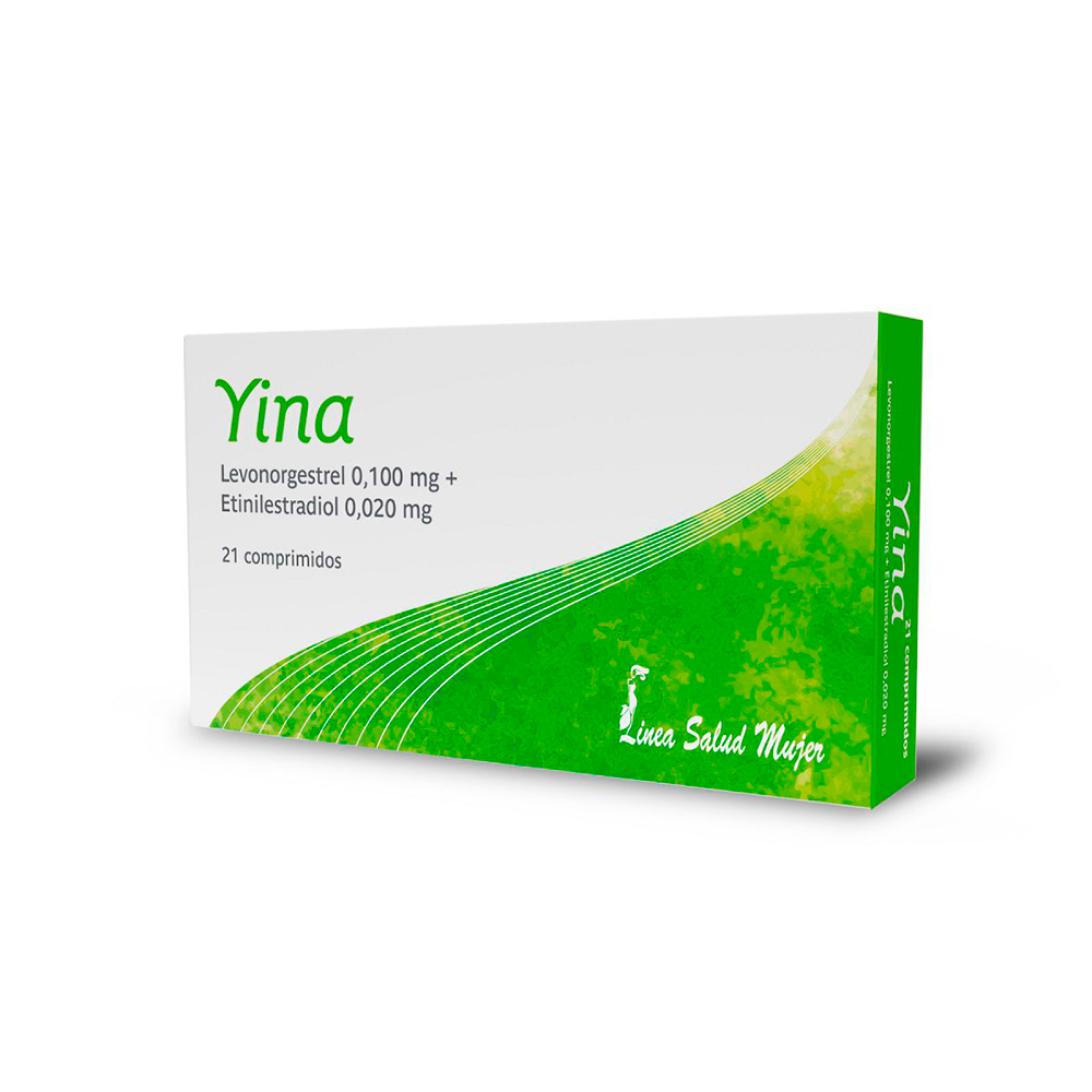 Yina Levonorgestrel 0,100mg más Etinilestradiol 0,020mg Caja De 21 Comprimidos