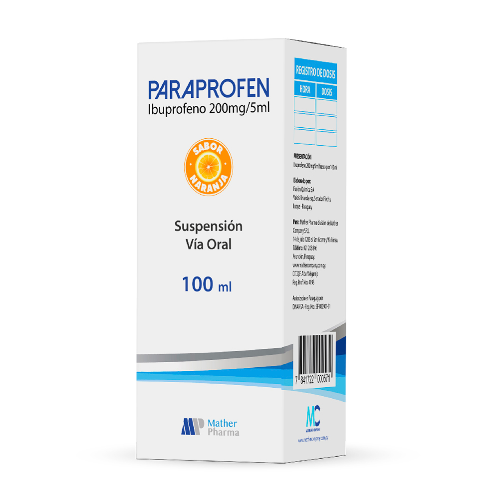 Paraprofen Ibuprofeno 200 Mg Frasco De 100 ML