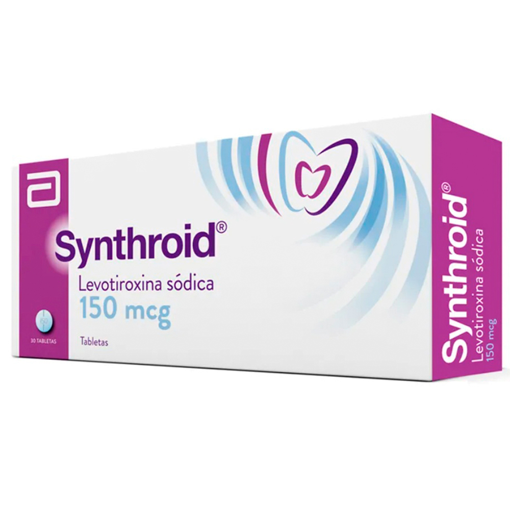 Synthroid 150 mcg Levotiroxina Sodica Caja de 30 Tabletas