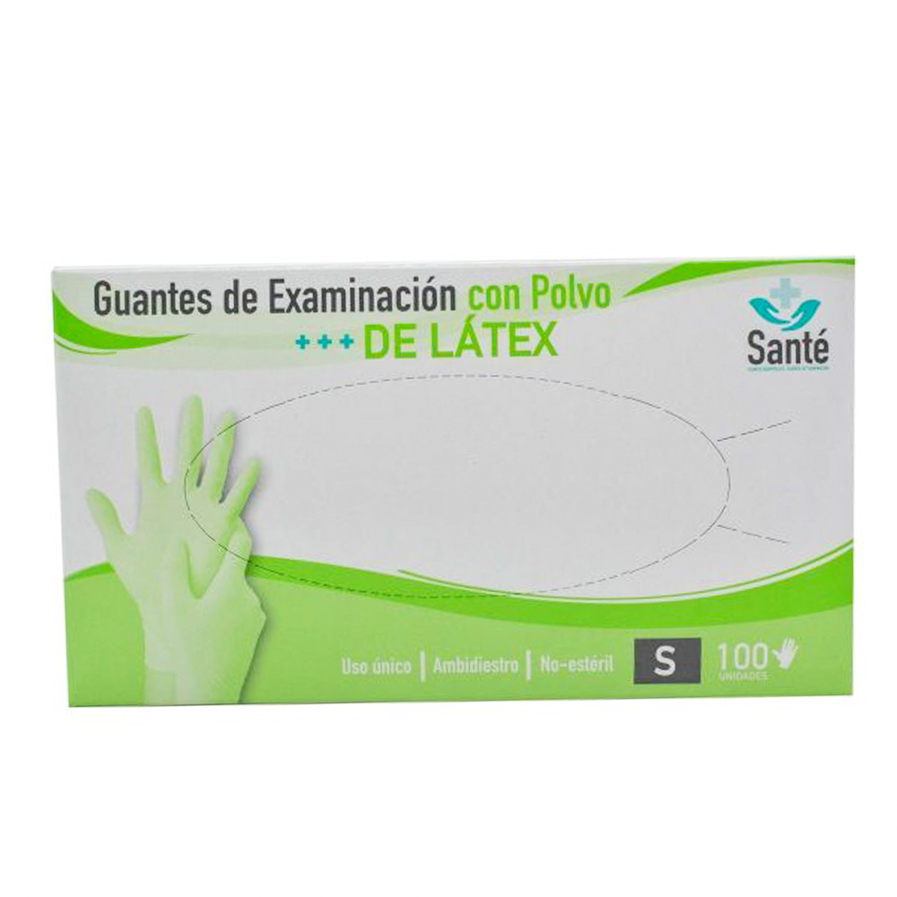 Guantes de Examinacion con Polvo de Latex Sante Talle S x100 unidades