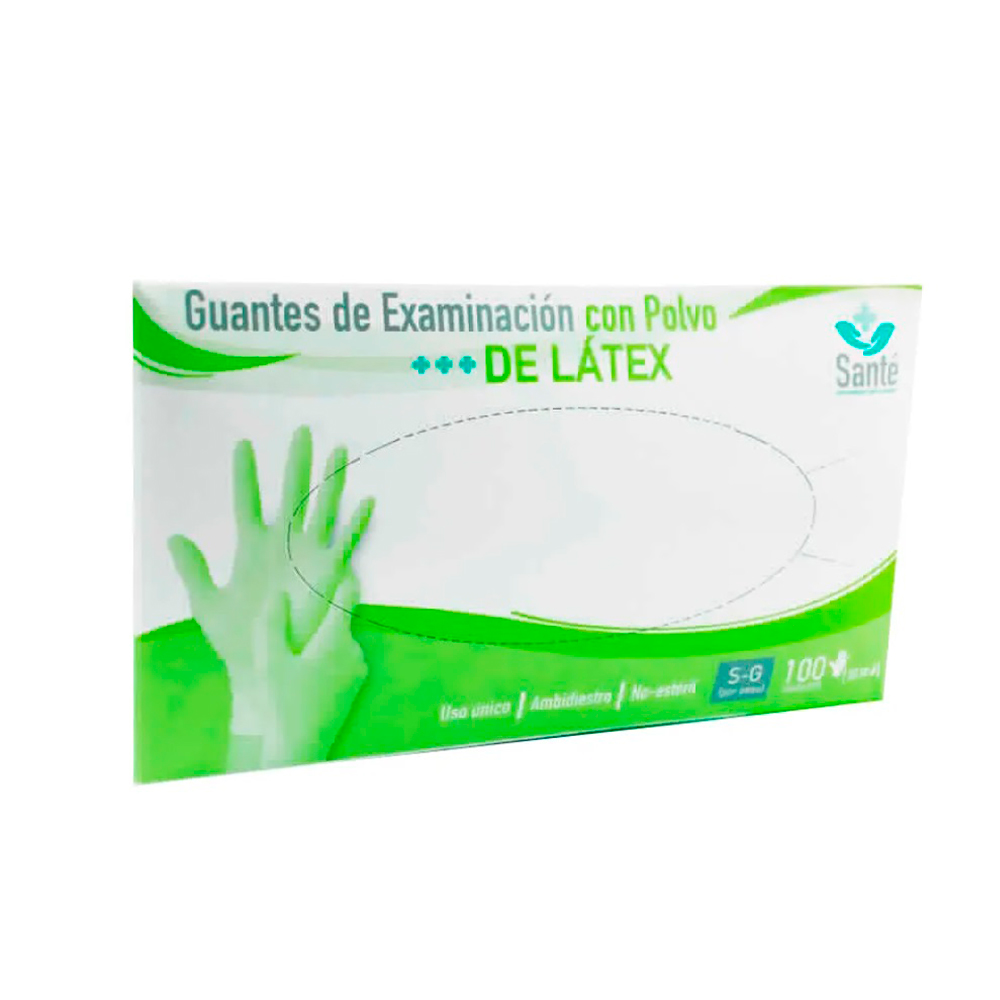 Santé Guantes de Examinación con Polvo de Látex Grande G