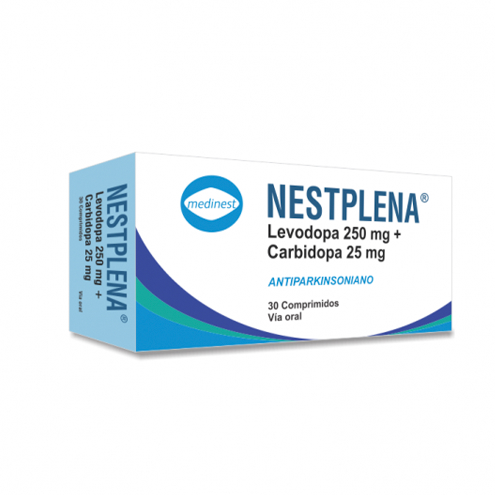 Nestplena Levodopa 250 mg + Carbidopa 25 mg Caja de 30 comprimidos