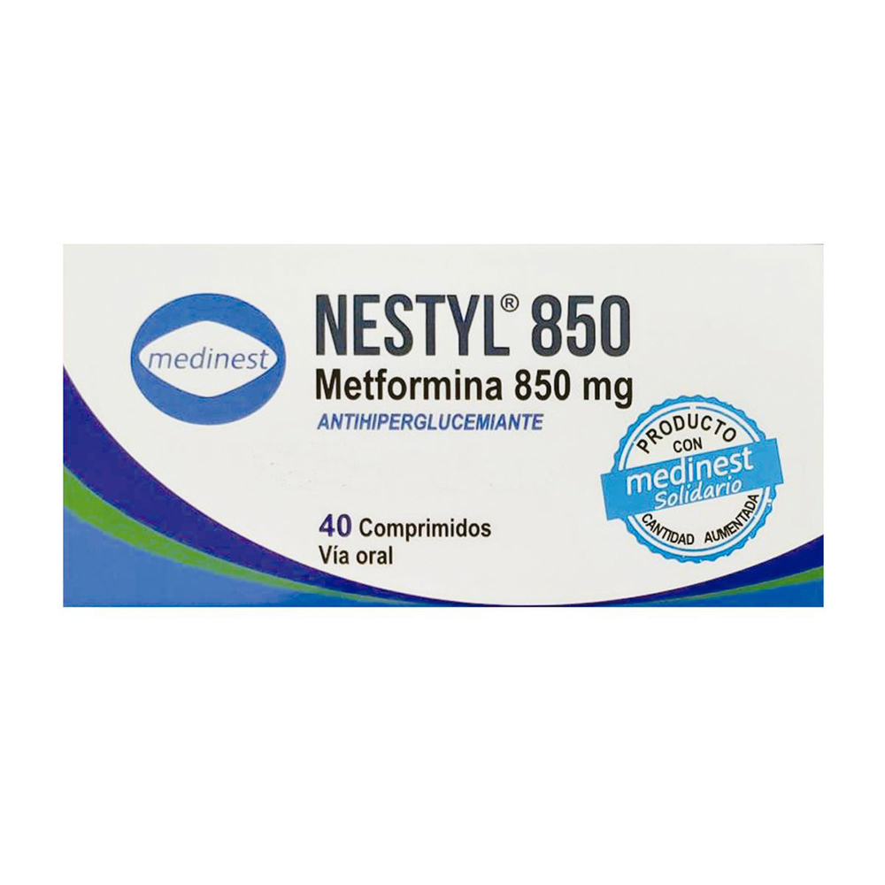 Nestyl 850 Metformina 850 Mg Caja De 40 Comprimidos