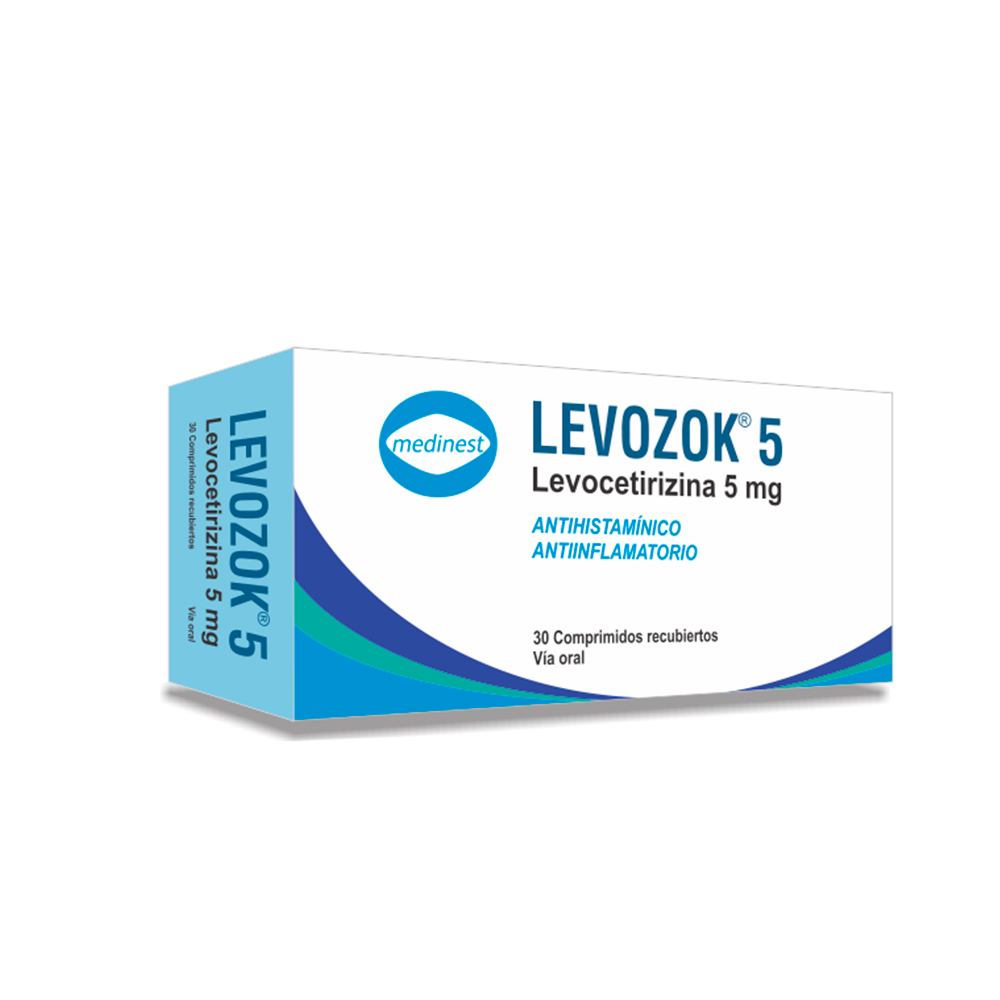 Levozok Levocetirizina 5 Mg Caja de 30 Comprimidos Recubiertos