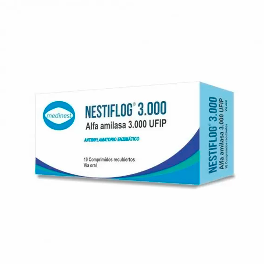 Nestiflog Alfa Amilasa Caja De 10 Comprimidos Recubiertos