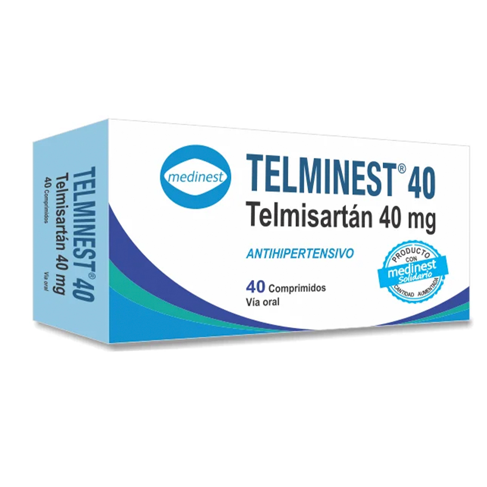 Telminest Telmisartán 40mg Caja de 40 comprimidos